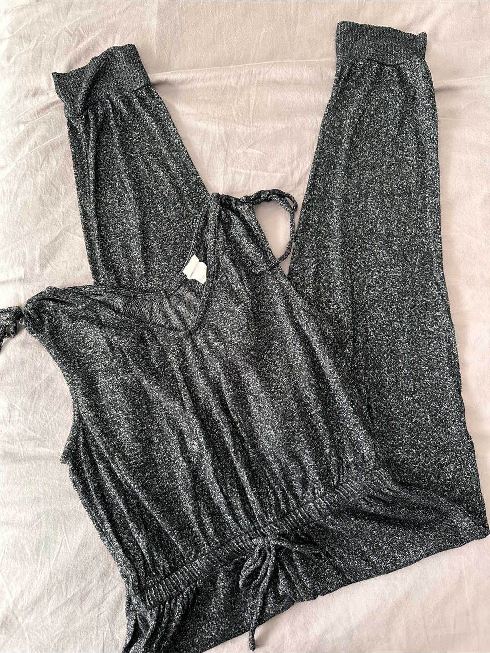 Stars Above Sleeveless Dark Gray Jumpsuit